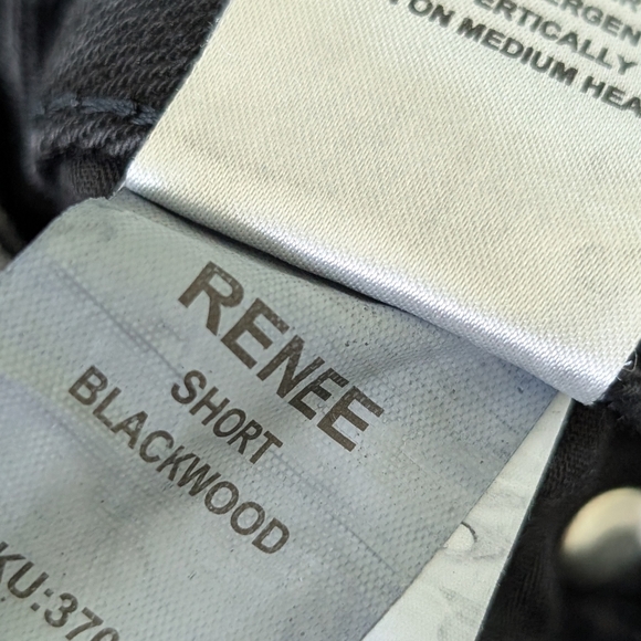 DL1961 Renne Blackwood Distressed Black Charcoal Jean Shorts - Picture 7 of 8